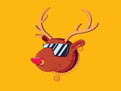 Bingdeer bling christmas holiday illustration illustrator reindeer the creative pain vector