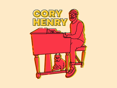 Cory Henry band shirt cory henry dog illustration illustrator merch music piano the creative pain vector