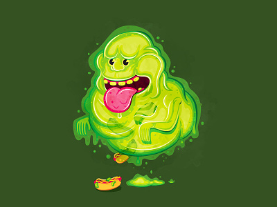 Slimer dogz ghost ghostbusters hotdogs illustration illustrator slime slimer the creative pain vector