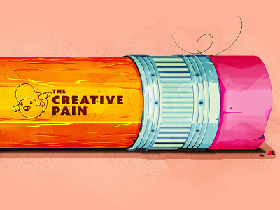 Creative block branding creative block hair illustration illustrator pencil the creative pain vector