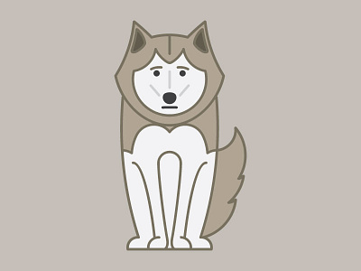 Ando The Husky badge design dog graphic icons illustration illustrator line simple vector