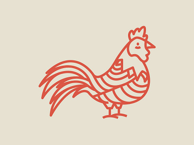 The Rooster badge design graphic icons illustration illustrator line simple vector