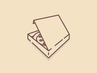Food's here badge box branding flat food icons illustrator lines logo pizza simple vector