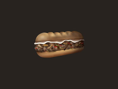 Philly Cheese emoji app emoji food gradients icons philly cheese steak sandwich texture vector