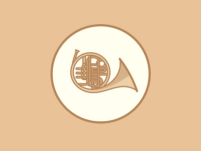 Horn adobe badge flat gradient horn icons illustrator interface music ui ux vector