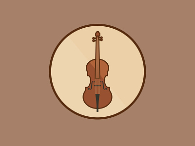 Violin adobe badge flat gradient icons illustrator interface music ui ux vector violin