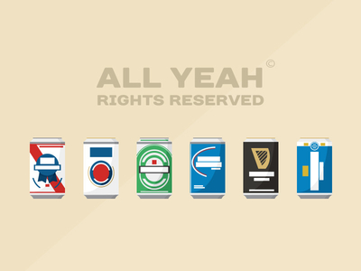 All Yeah Rights Reserved © beach beer cans drinks flat icon minimal simple vector water