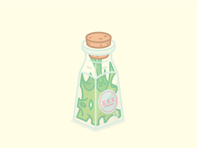 Ectoplasm bottle create medicine slime the cure thick lines vector