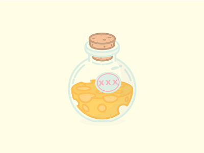 Cheese Potion bottle create medicine slime the cure thick lines vector