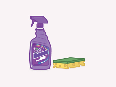 So Freah So Clean clean cleaning fabuloso fresh icons illustration simple sponge spray thick lines vector