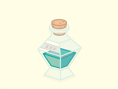Crocodile Tears bottle create medicine potion the cure thick lines vector