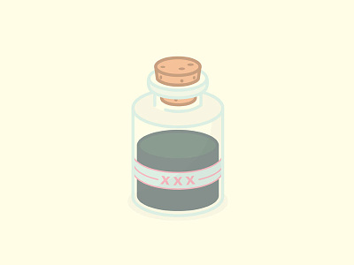 Ink bottle ink medicine slime the cure thick lines vector