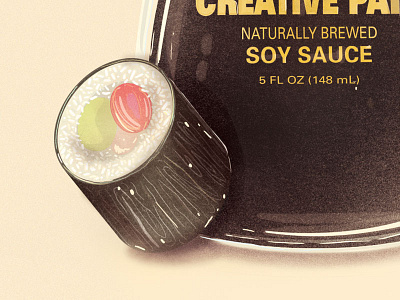 The Sauce creative food illustrator sauce soy soy sauce sushi texture