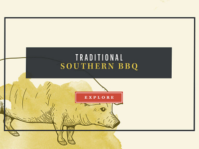 Soiuthern BBQ design food illustration pig pork