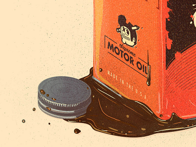 Supreme motor oil cars creative pain gears moto motor oil oil