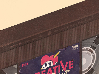 Insert into mind... press play....Enjoy creative creative pain film illustration movies tape vcr vhs workout