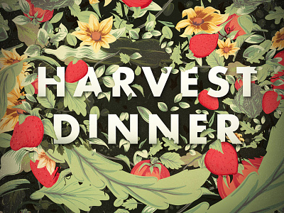 Harvest Dinner 2 dinner flowers garden green harvest dinner letters poster summer tomato type vector vegetables