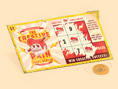 The Creative Pain lotto design lotto money penny scratch off ticket wining