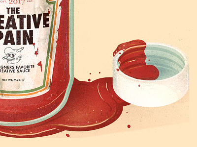Goes well with everything food illustration ketchup meat rare sauce steak the creative pain