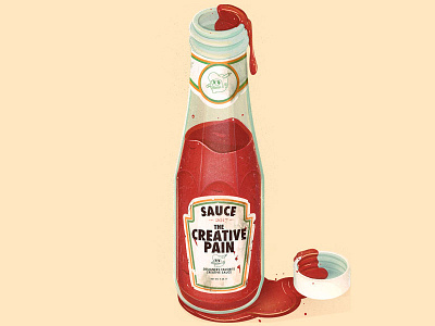 The Creative Pain Sauce food illustration ketchup meat rare sauce steak the creative pain