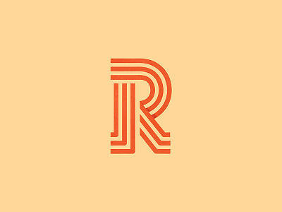 "R" fold development house icon letters logo r type