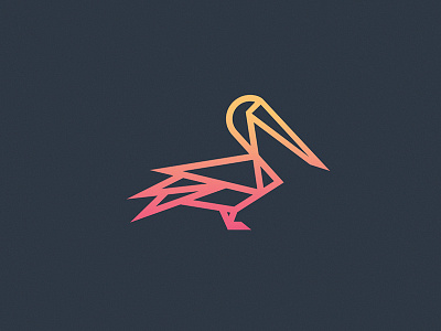 Pelican icon animals birds geo gradient lines logo noise pelican shadow shapes simple texture