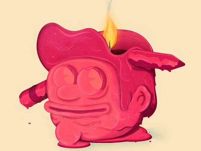 The Creative meltdown candle fire melt down melted pink the creative pain wax