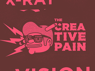X Ray vision bubbles clean fight club hand drawn pink plastic shipping sticker mule the creative pain tyler vision x ray