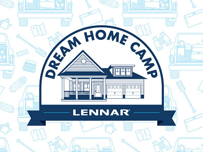 Lennar Summer Promo binoculars camp camping cars hikiing maps pattern summer vector view