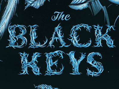 The Black Keys antlers dan auerbach feathers indian patrick carney poster the black keys turn blue type vector wolf