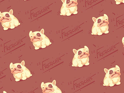 Lil frenchie Pattern dogs french bulldog lil frenchie pup vector vector art