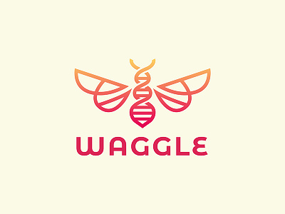 Waggle badge bee dna doctors icons illustration illustrator logo medical tech vector waggle