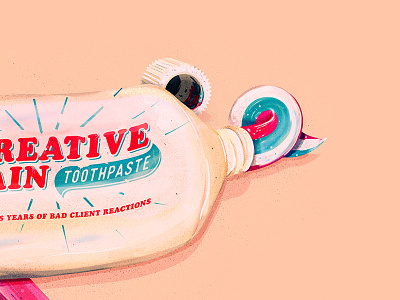 Minty Freshness dentist illustrator logo the creative pain toothpaste typography vector