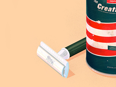 Close Cut cut design illustration razor shaving cream the creative pain typography vector