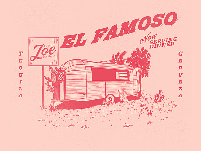 Possum Joes branding drinks flat food illustration illustrator lines possum trailer vector