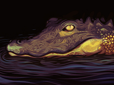 Gator vibes animals branding gator illustration illustrator logo lurking nature swamp vector
