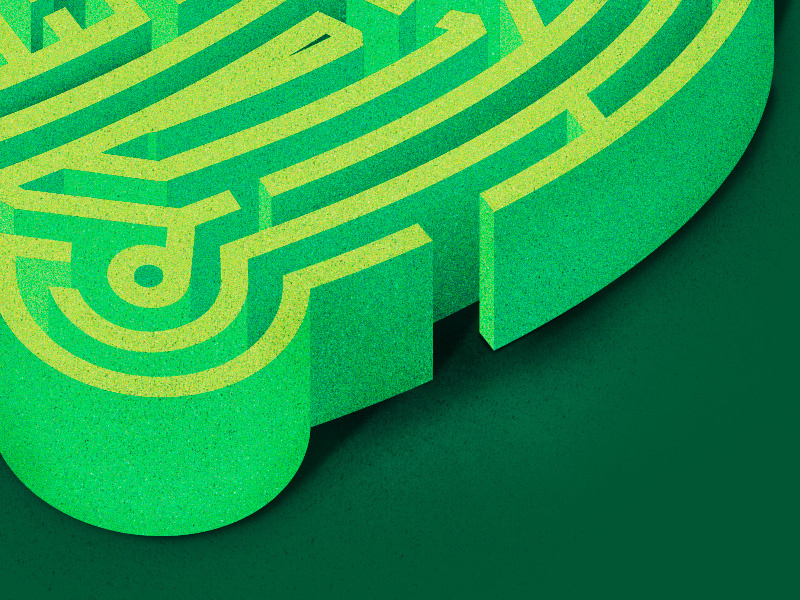 Just working through it texture green maze lines vector illustrator the creative pain illustration