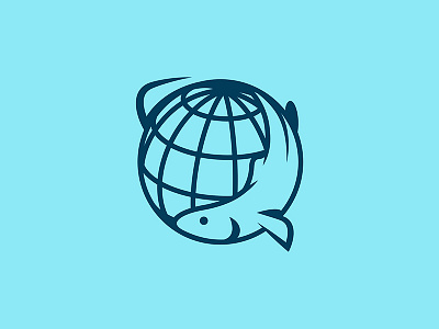 Fishing, Worldwide..wide..wide branding fishing icon illustration illustrator lines logo the creative pain trout typography