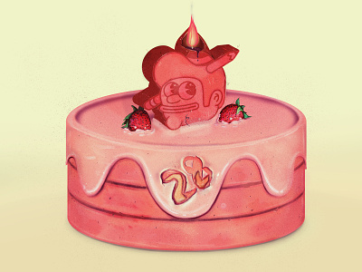 Happy birthday to me.. branding cake food happy birthday illustration illustrator sweet tooth the creative pain typography vector