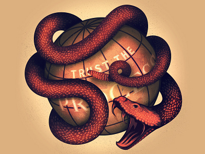 Trust the process branding illustration illustrator lines nature rattlesnake reptiles snake