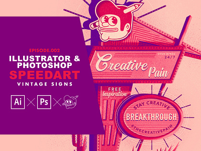 Illustrator & Photoshop speedart ep.002 branding icons illustration illustrator simple speedart the creative pain timelapse typography vector