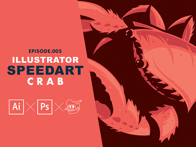 Illustrated Crab Speedart [Adobe Illustrator] branding crab design icons illustration illustrator nature simple the creative pain typography vector