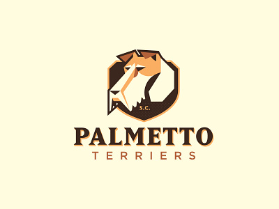 Palmetto Terriers logo branding dog flat icon icons illustration illustrator logo terrier the creative pain typography vector wire fox terrier