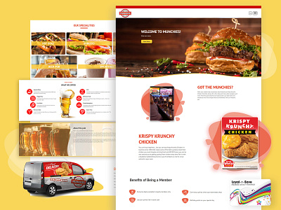 Website Design for The Munchies burger creative design ecommerce innovate landing design landingpage munchies onepager store webdesign website website concept