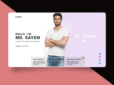 A SImple portfolio Web UI adobexd art branding design illustration ui uiux ux web website