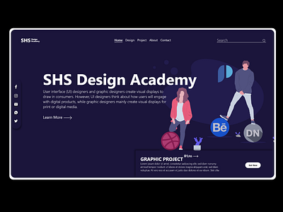 SHS Design Academy WEb UI adobexd animation branding design illustration ui uiux ux web website