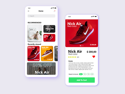 Online Shoe app design