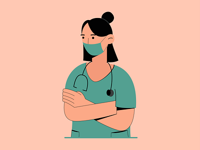 nurse dribbble 01 app cartoon cartoon character cartoon illustration character corona coronavirus covid19 flatdesign illustration illustrator nurse vector vectorart