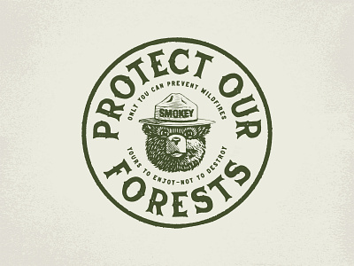 Smokey Bear - Protect Our Forests Badge