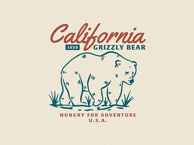 California Grizzly Bear bear bears branding california design illustration textured textures truegrit typography vector vintage vintage design